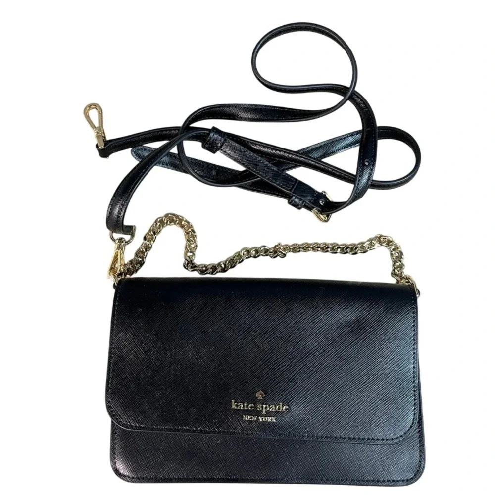 NWT Kate Spade Madison Mini Flap Crossbody Bag Black Saffiano Leather KC586 New